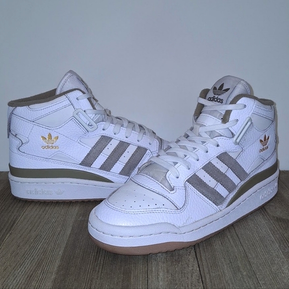 ADIDAS ORIGINALS FORUM MID J WHITE ORBIT GREEN Women's Size 8 - Picture 7 of 14